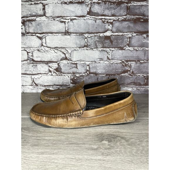 To Boot New York Brown Leather Penny Loafer Driving Shoes Men’s Sz 10.5D US/44EU - Picture 2 of 16